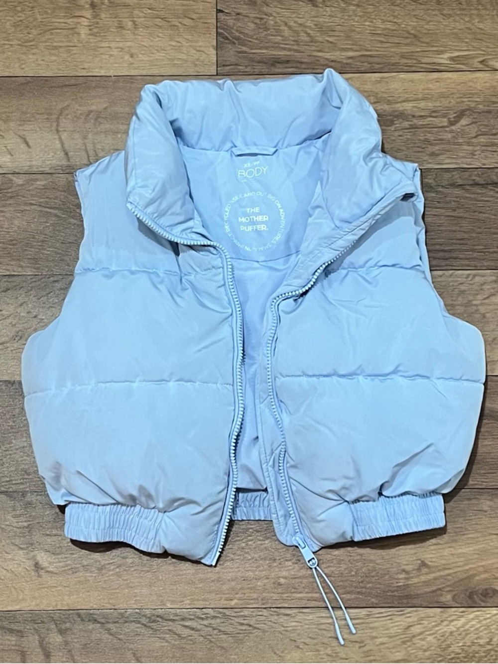 Cotton On Body - The Mother Puffer- Light Blue Cropped Puffer Vest